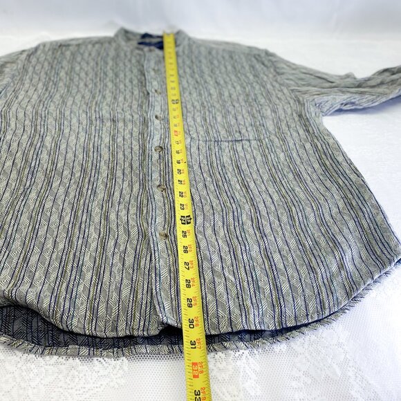 Nino Cerruti Brand Men's Shirt Sport Button Up Semi-Casual Top Gray 100% Cotton - Picture 10 of 13